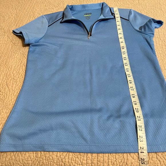 IZOD  perform Women's blue short sleeve golf shirt size M - Picture 6 of 11